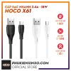 Cáp sạc nhanh Micro USB HOCO X26 2.4A Dây Silicon Mềm Dẻo Chống Cháy Dài 1M - Bảo hành 1 đổi 1